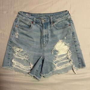 American Eagle Outfitters Women’s Light Blue Distressed Denim Shorts Size 2